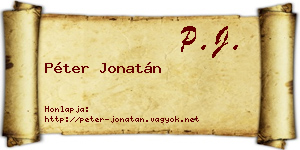 Péter Jonatán névjegykártya